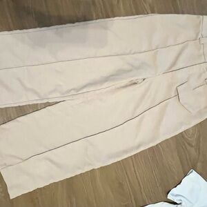 Women's Corduroy Cream Wide Leg Pants